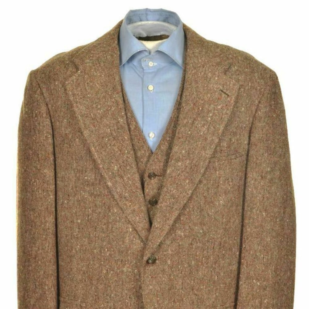 🎉VINTAGE Men's Brooks Brothers Tweed Jacket/Vest